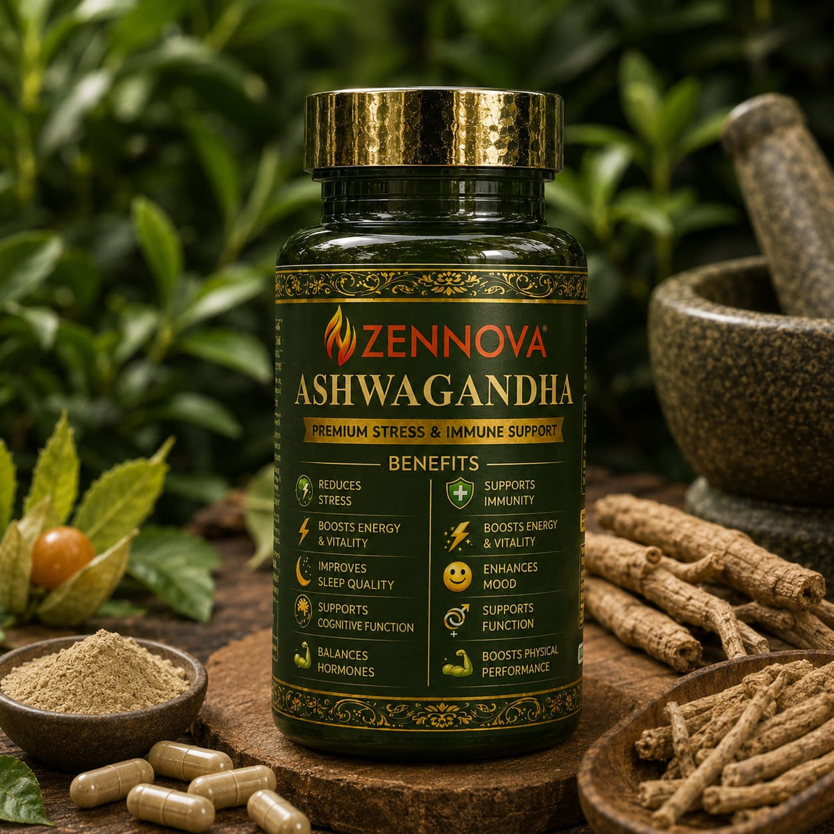 Ashwagandha 500mg — Stress & Vitality Capsules